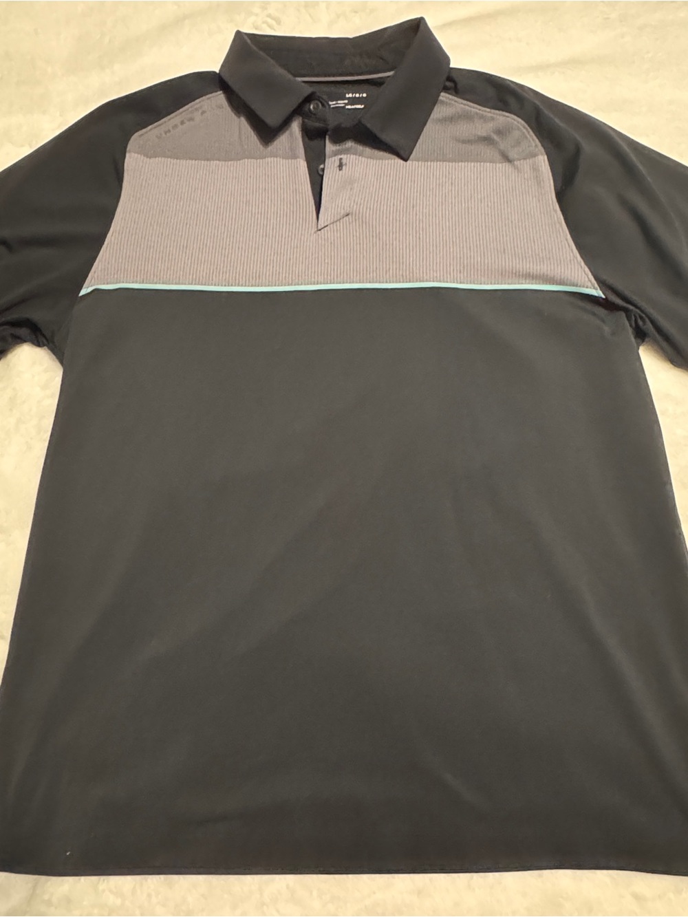 Set of Two Men's Under Armour Performance Polo Shirts Black/Gray and Solid Blue